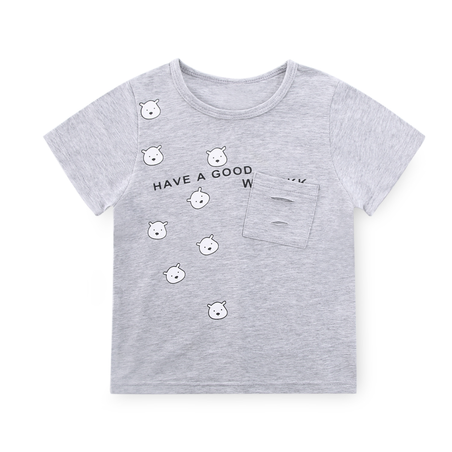 童趣T恤卡通儿童文化衫简约纯棉印字亲子班服批发详情11