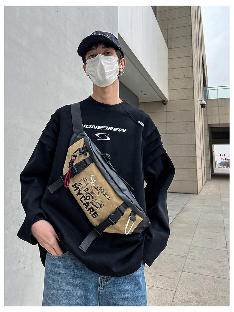 骑行包男士健身休闲斜挎胸包时尚潮流户外旅行小物袋机能便携腰包详情10