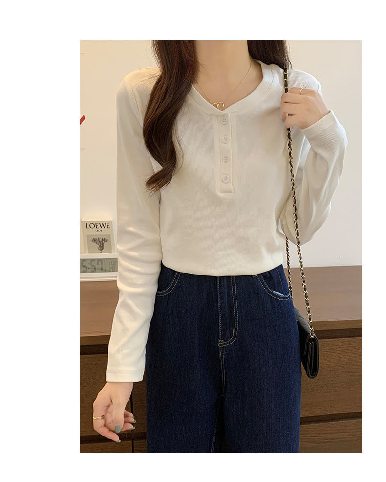 早秋长袖T恤女打底衫春秋内搭上衣小衫新款2022时尚休闲ins女装潮详情3