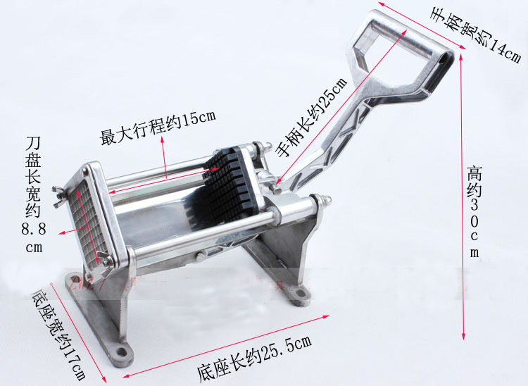 美好生活 不锈钢手动切薯条机瓜果切条器适用烤肠机流动车商用饮食加工设备 饮食加工设备配附件详情1