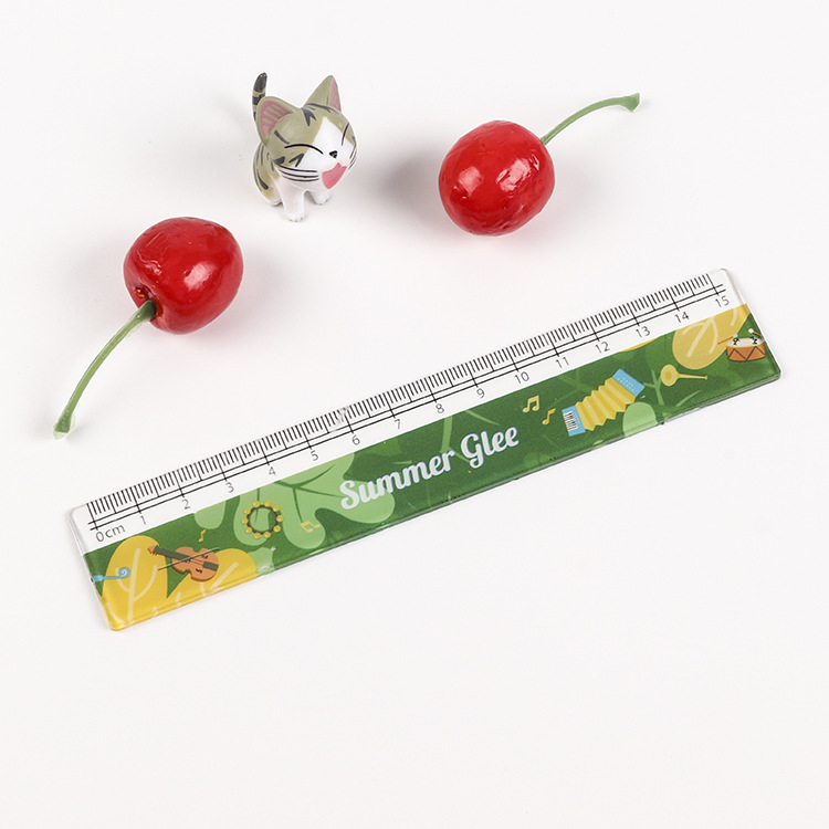 Cartoon advertisement PS set ruler, plastic straight ruler, acrylic student ruler set protractor, transparent soft set square pic 29