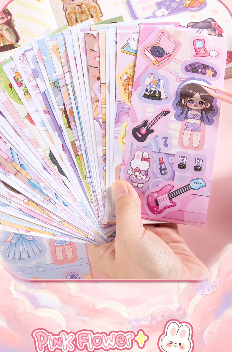 Dress-up planner gift box set material scene Princess complete set Cute girl Intelligence handmade tape makeup sticker pic 15