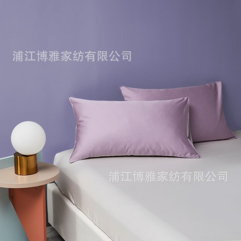 New Product 2022 Light Luxury Pair Pillowcase, 60-count long-staple cotton AB panel design, double-piece universal pillowcase wholesale pic 12