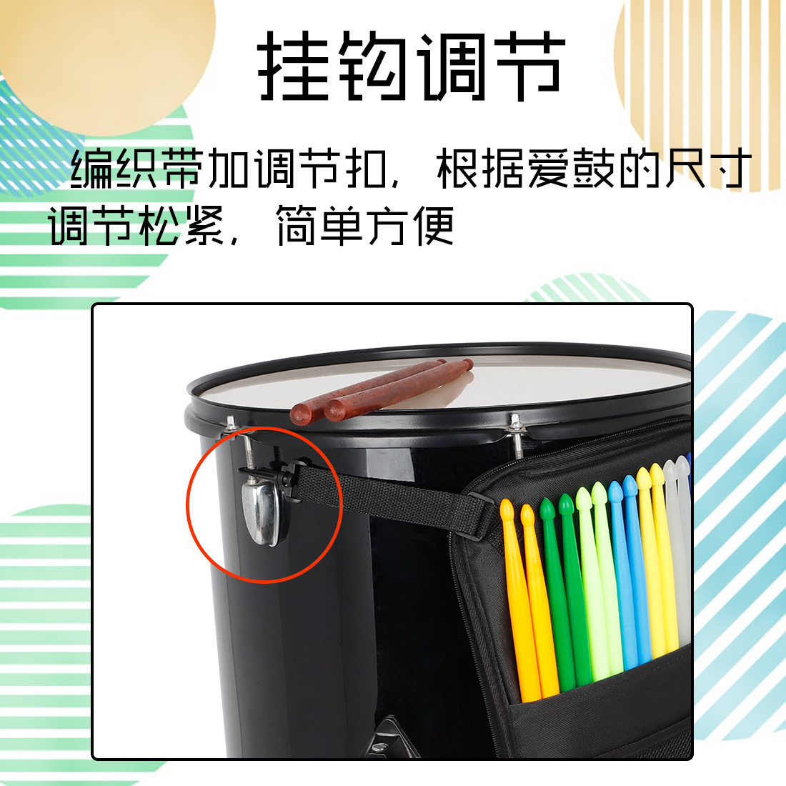 Drum kit double-shoulder drumstick special waterproof bag, portable multi-functional bag, cotton drumstick bag, wholesale of Musical Instruments pic 5