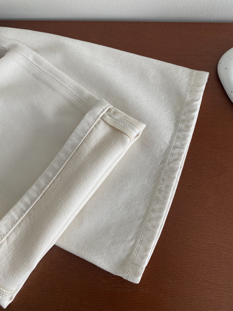 GAGD white Tencel wide-leg jeans for women, simple, loose and drape straight-leg jeans pic 34