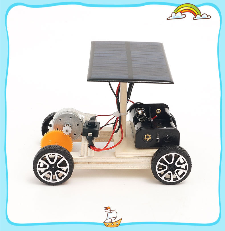 科技小制作DIY太阳能电动车小车模型中小学科学实验小发明材料详情19
