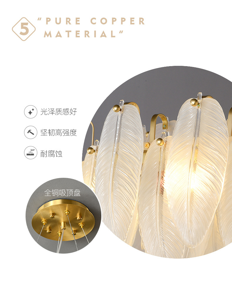 2022年新款美式轻奢全铜餐厅吊灯后现代设计师吧台样板间创意灯具详情12