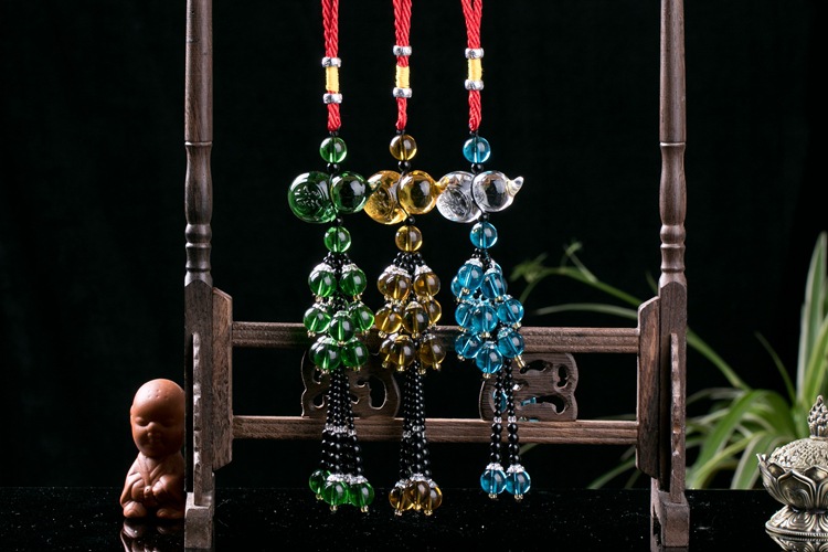 Wholesale of car pendants, crystal gourds, car hangers, engraved Fulu car ornaments pic 34