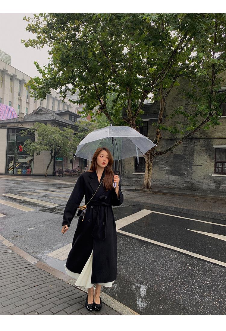 反季驼色呢子双面羊绒大衣女中长款2022年秋冬季韩系温柔毛呢外套详情32