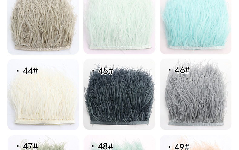 彩色鸵鸟毛布边10-15CM舞台礼服舞蹈服裙边服装辅料羽毛花边详情14