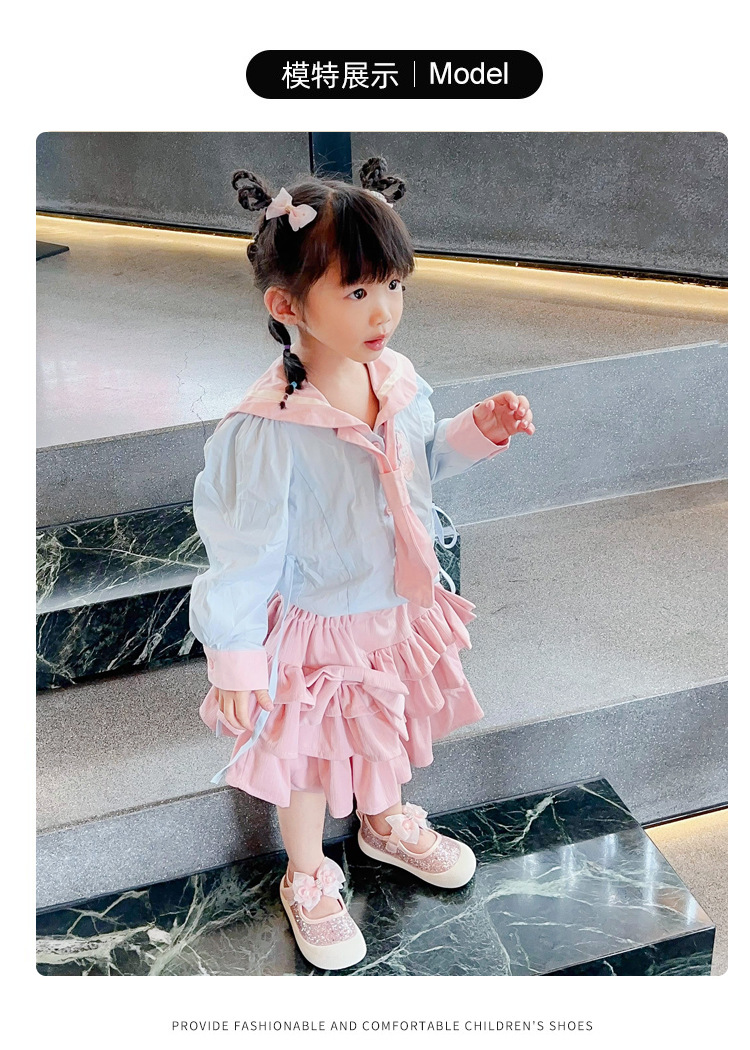 女童闪亮单鞋2024年秋新款珍珠网纱蝴蝶结软底防滑儿童公主单鞋潮详情7