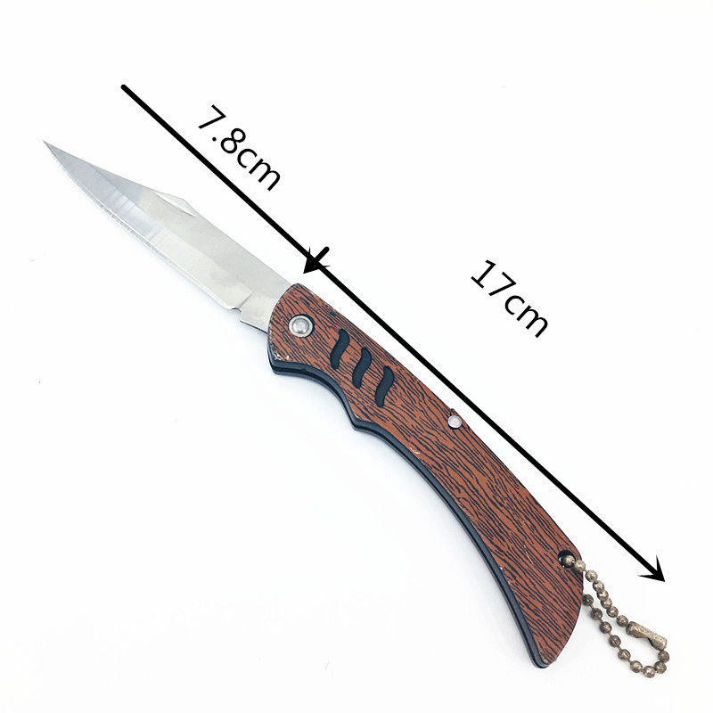 Two-yuan store wood-grain fruit knife, household foldable knife for peeling potatoes, portable wooden handle knife wholesale pic 6