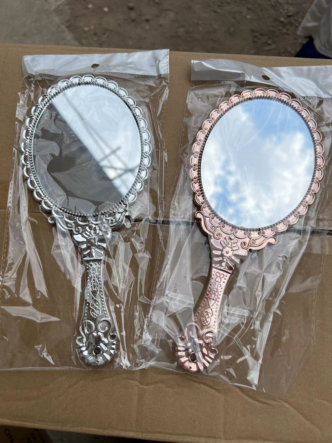 欧式复古手柄化妆镜手持镜子便携随身公主镜 手持化妆镜批发详情6