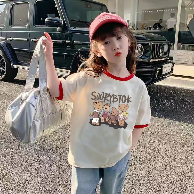 女童纯棉T恤夏装2025新款儿童时尚百搭夏季拼接体恤上衣女孩网红详情10