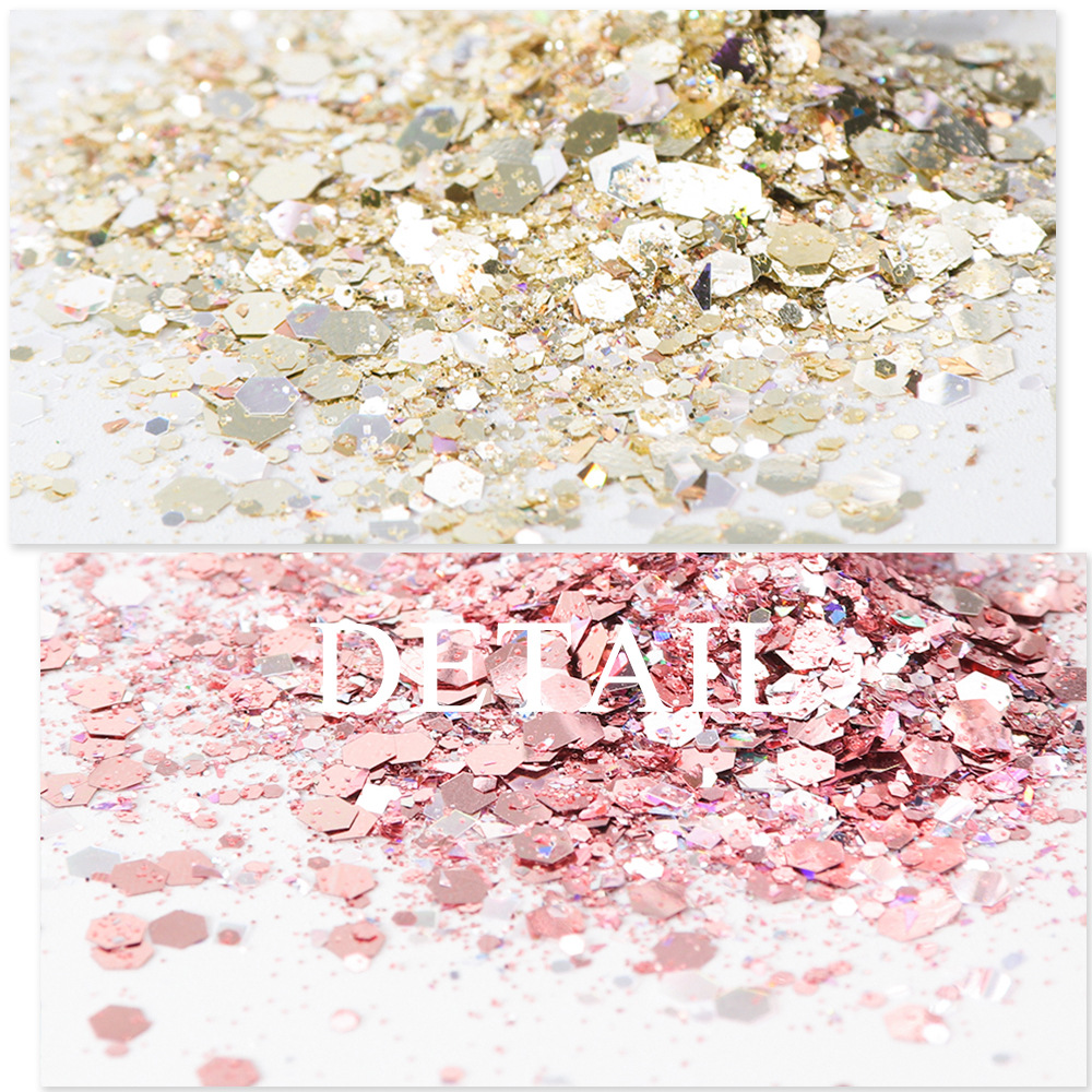 Nail polish glitter with 12 grids, iridescent glitter sheets, mermaid mixed pieces, and nail sequin decoration pic 8