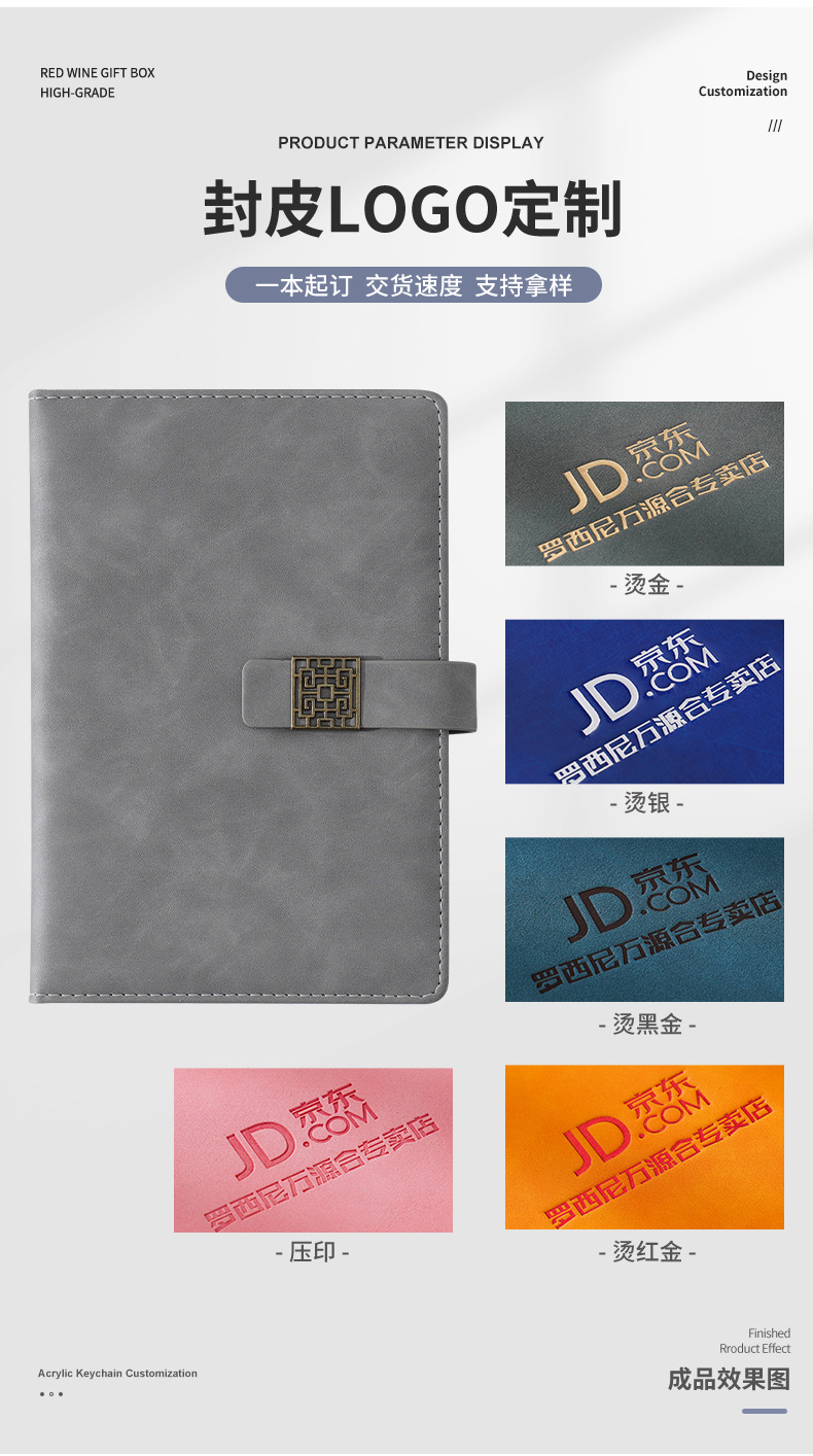 Factory wholesale thickened a5 business notebook with buckle imitation leather notepad, office stationery, record diary set pic 13
