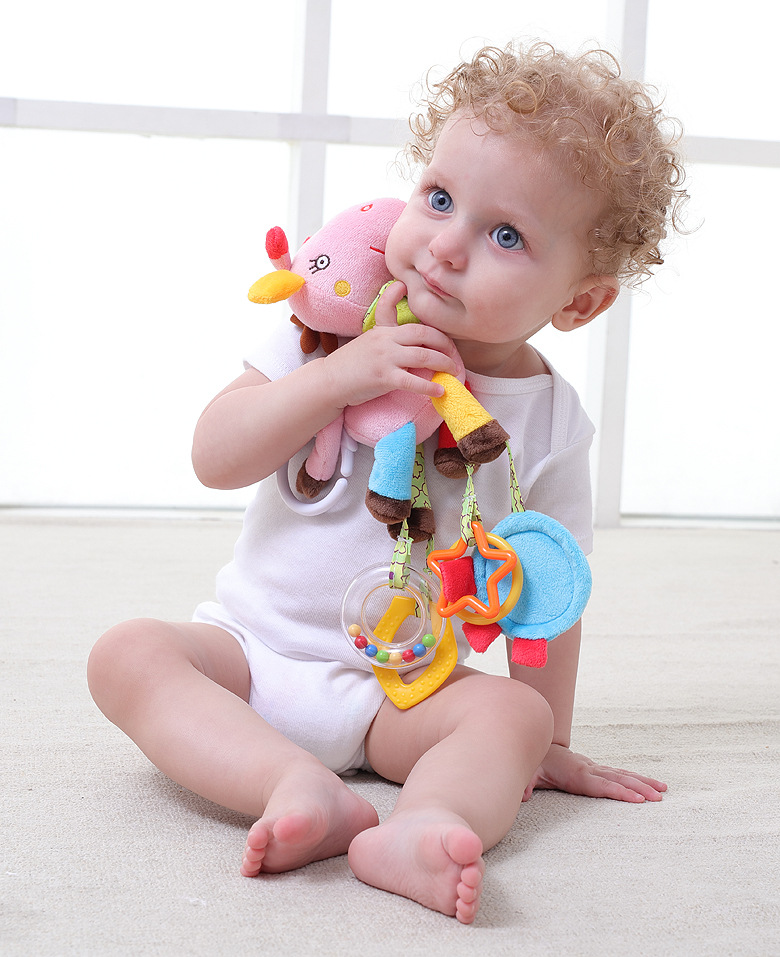 JJOVCE Baby Intelligence Soothing Doll, multi-functional animal bed bell, bed hanger, stroller hanger, baby cloth toy doll pic 12