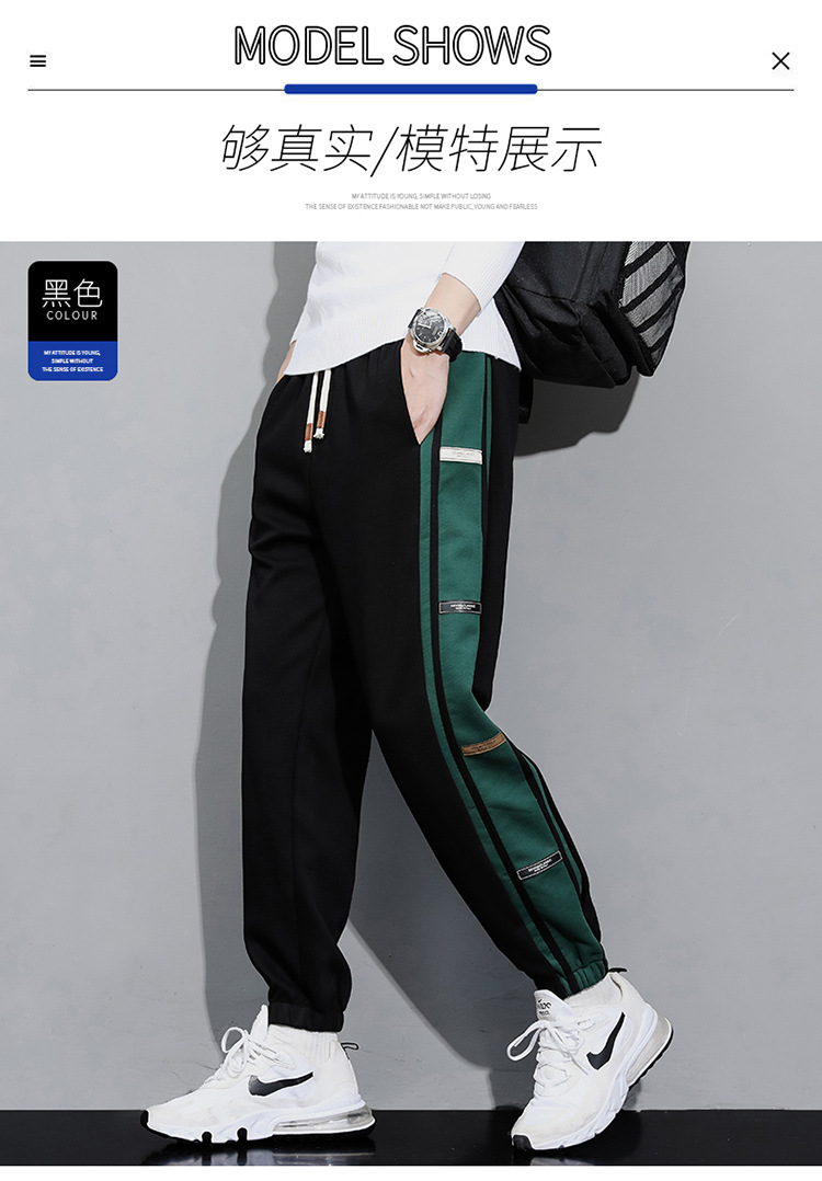 束脚运动裤男潮牌ins青少年男士重磅卫裤春夏季宽松棉质休闲裤子详情22