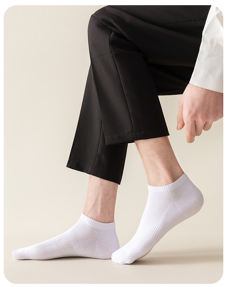 袜子地摊一件代发袜子男短袜春夏薄款网眼透气防滑中长筒袜一次性纯色棉袜女士船袜一件代发详情8