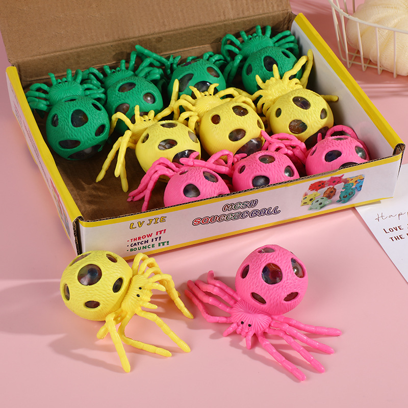 万圣节仿真蜘蛛玩具 儿童整蛊玩具 爆爆珠球动物解压玩具厂家现货详情1
