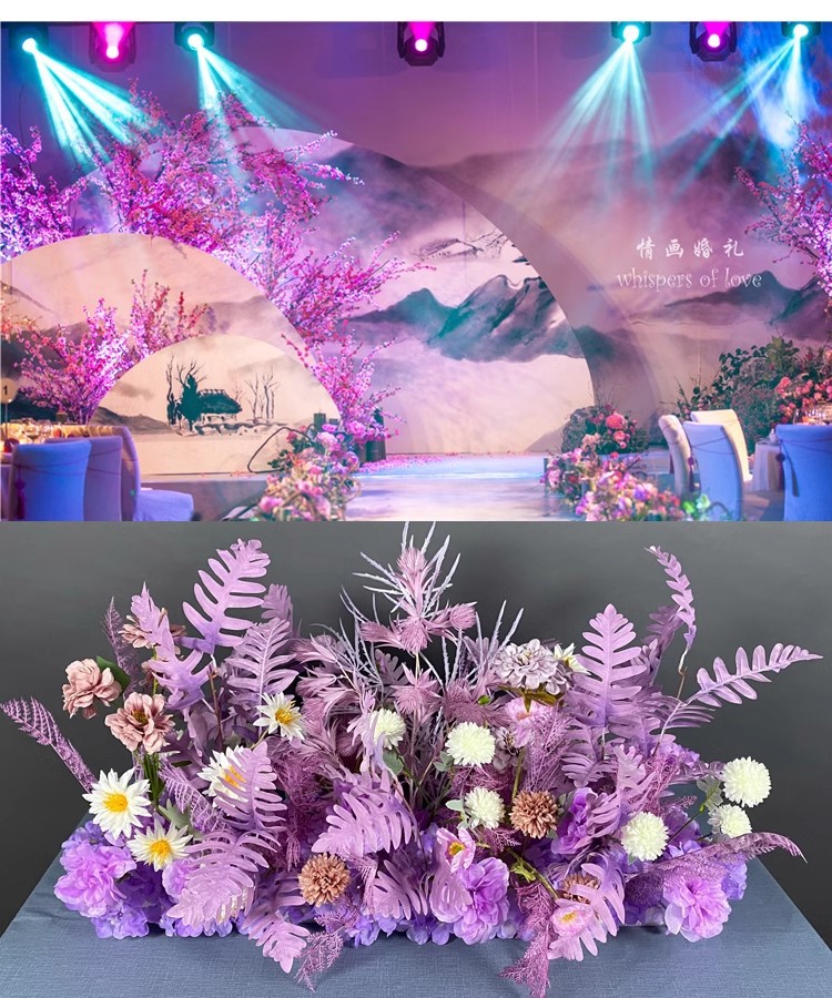 新款婚礼装饰婚庆花艺仿真花吊顶假花塑料花地排花引路T台插花详情13
