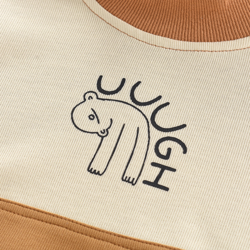 2024秋冬季新款儿童纯棉卫衣撞色宽松长袖休闲卡通套头外套卫衣详情6