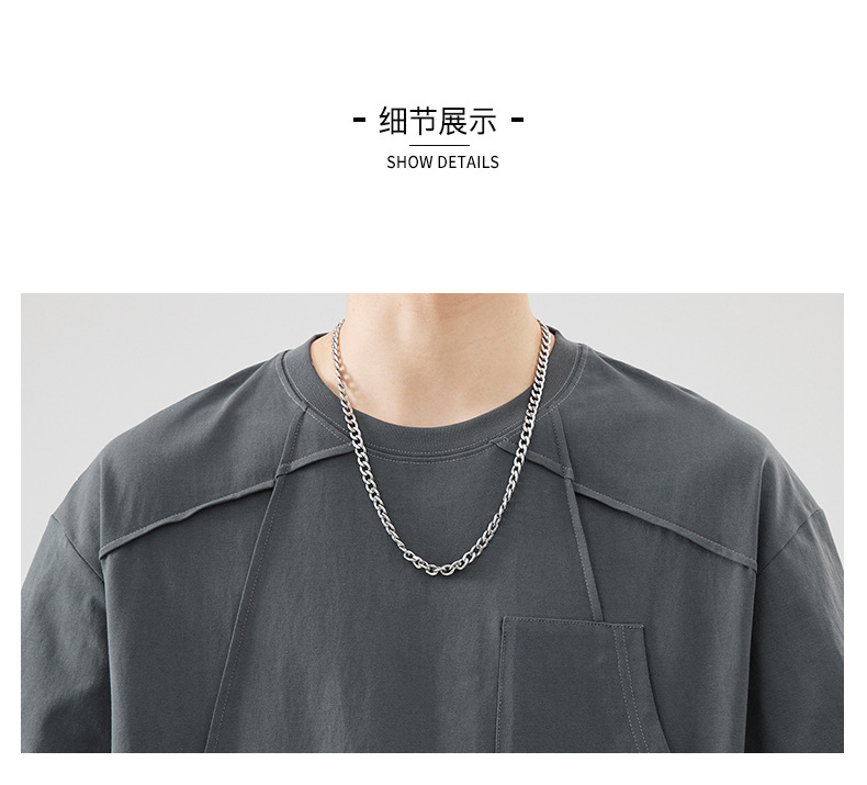 夏季体恤男女青年款百搭舒适休闲透气纯色短袖圆领宽松t恤套装详情16