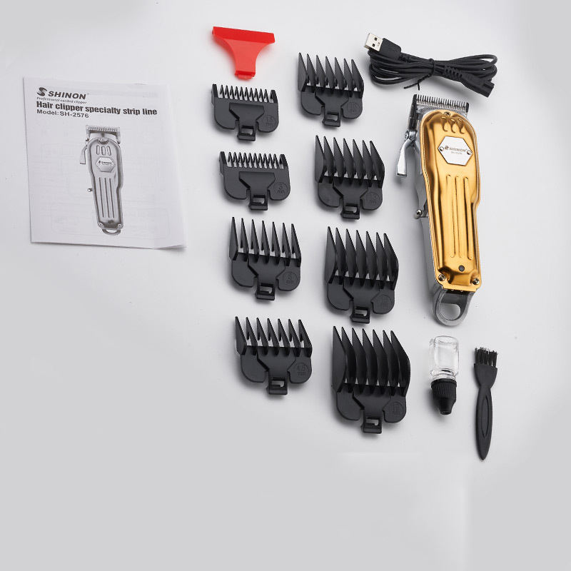 跨境金属理发器批发专业发廊理发推子电推剪不锈钢充电理发剪批发SHINON详情8