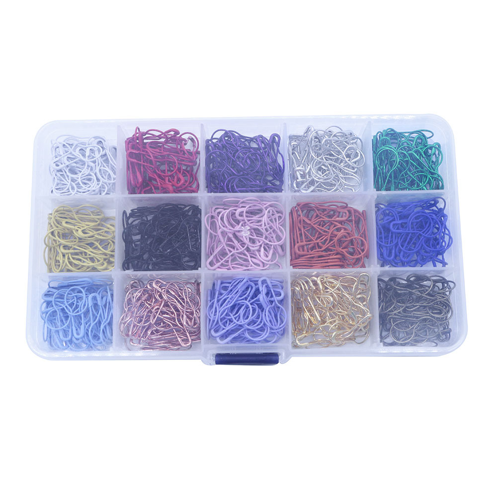 15色450枚透明盒装葫芦别针套装 服装吊牌彩色安全别针工厂批发详情4