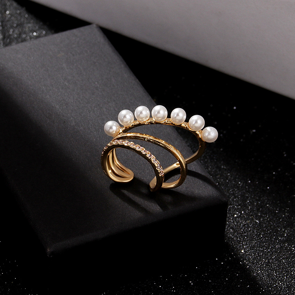 几何多层不规则耳夹韩版小香风珍珠耳环时尚简约超仙女生耳圈批发详情10