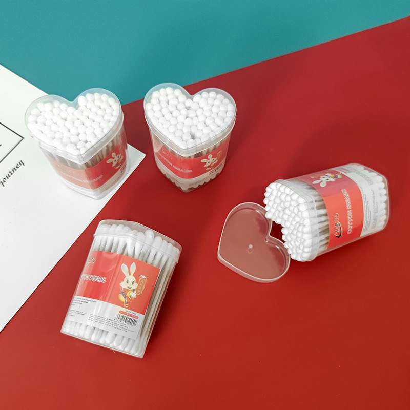 一次性双头竹木棒化妆棉签清洁棉棒棉花棒盒装足数100支 双头棉签详情13