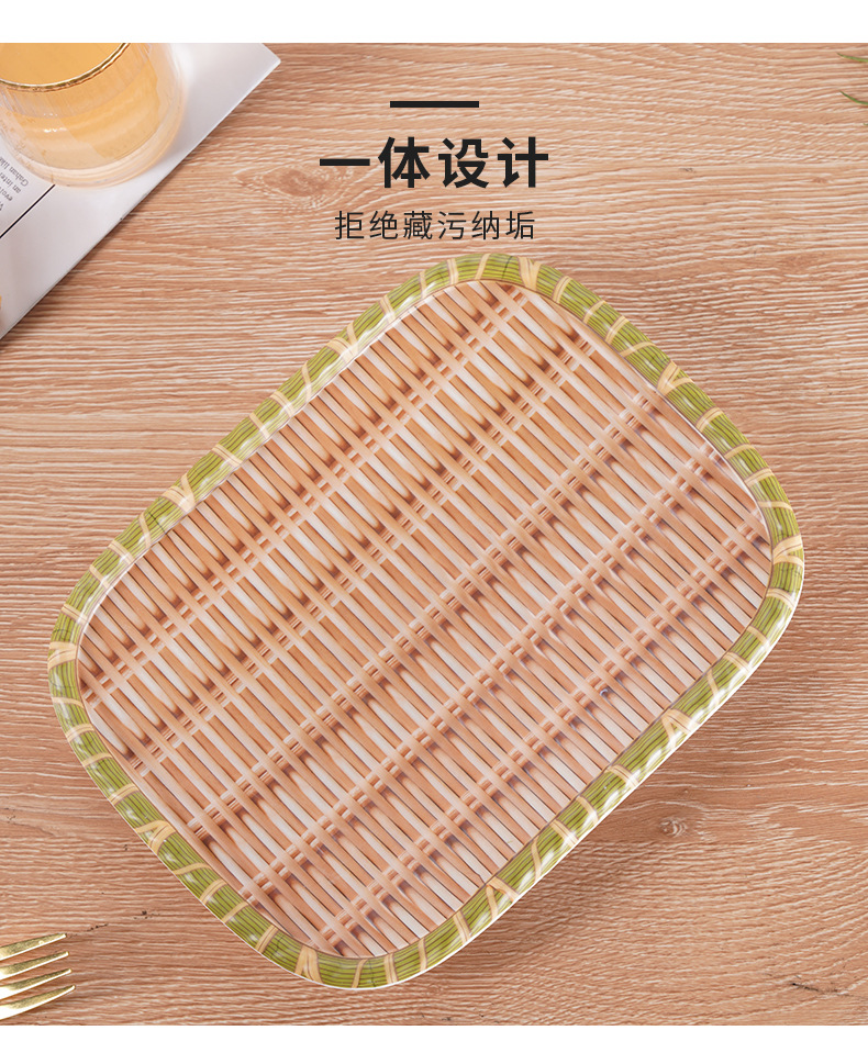 Chenjing Melamine rectangular dried fruit plates, dinner plates, barbecue and hot pot restaurant vegetable plates, melon seed and peanut plates, imitation porcelain pic 15