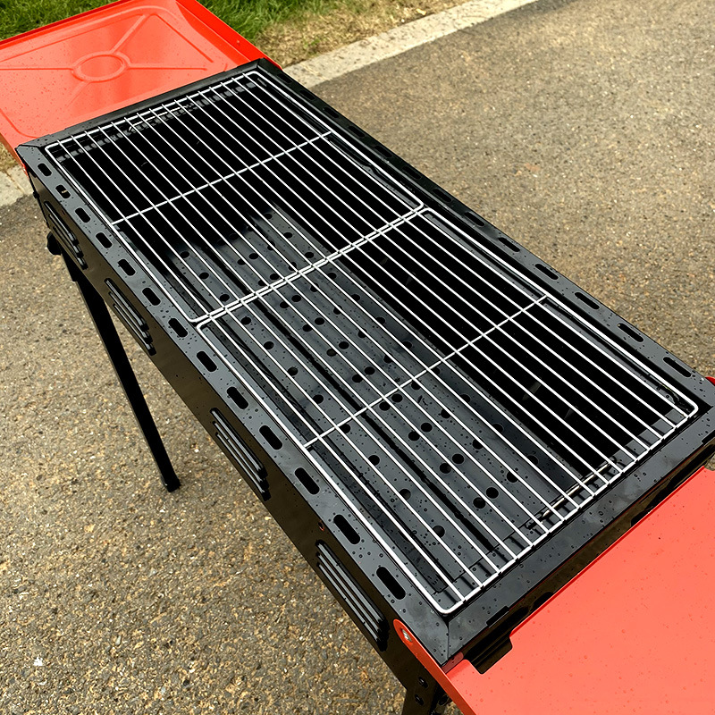 Factory direct sales BBQ folding thickened material barbecue grill, outdoor barbecue portable camping charcoal, courtyard carbon grill pic 5