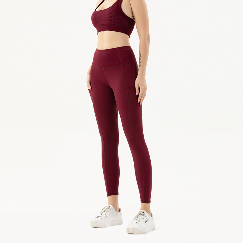 2020 New style yoga pants for women, cross-border Amazon double-sided nylon stretch sports tight pants, European and American fitness pants for women pic 10