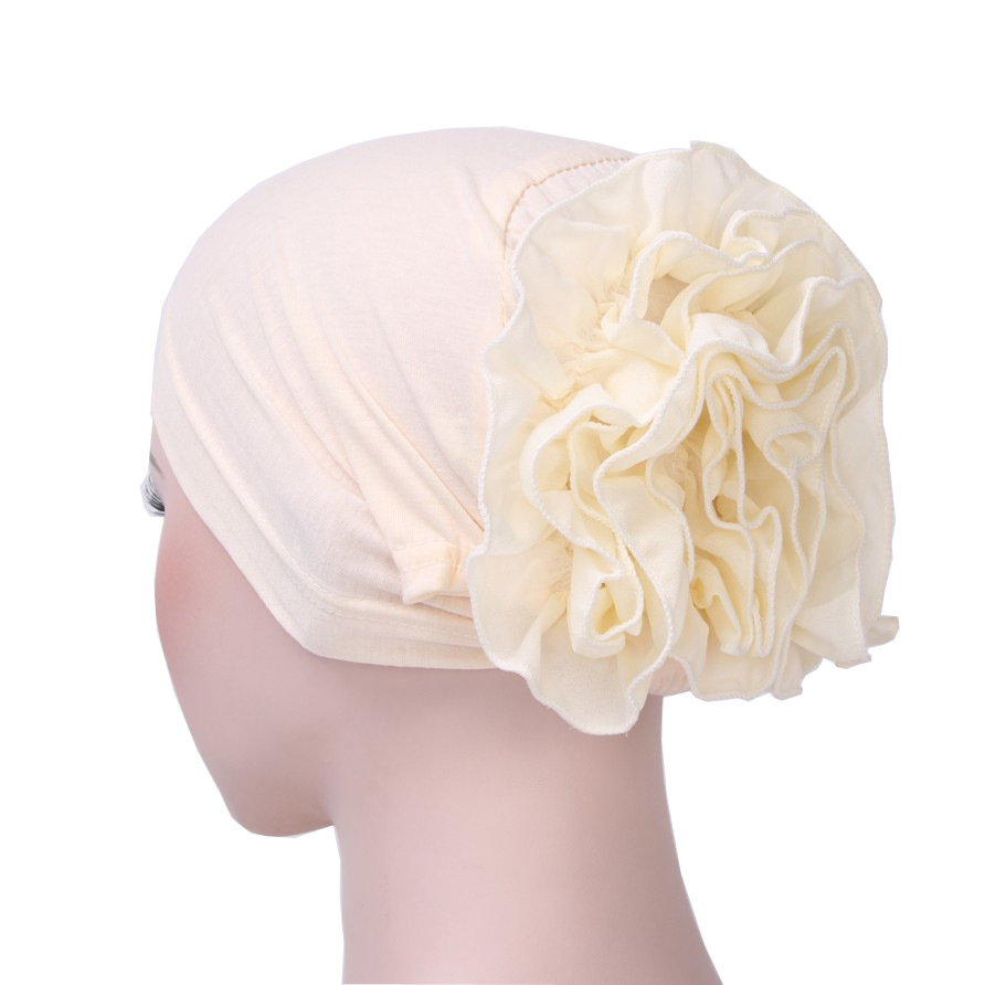 New single-color Muslim chiffon large-sized flower hats, headscarves and Arab headscarves for European and American export are in stock pic 14