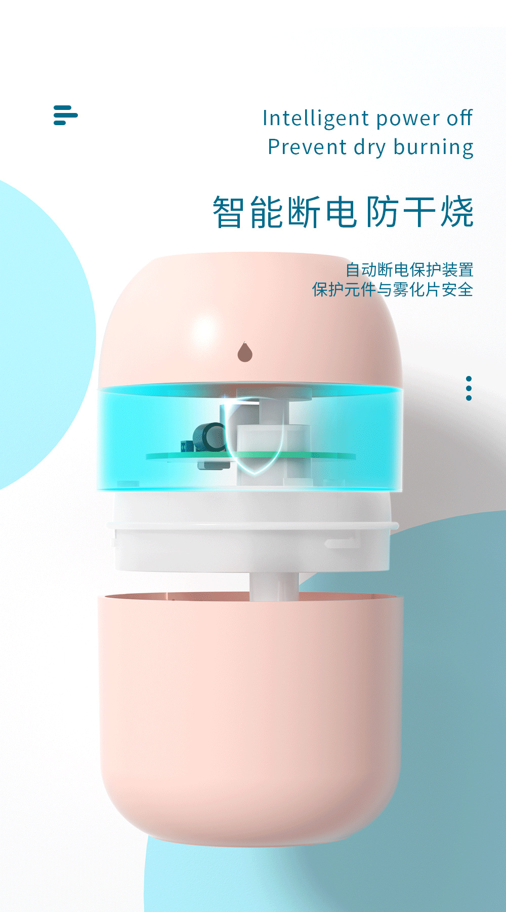 New colorful water drop humidifier USB spray night light silent home mini aromatherapy air humidifier gift pic 50
