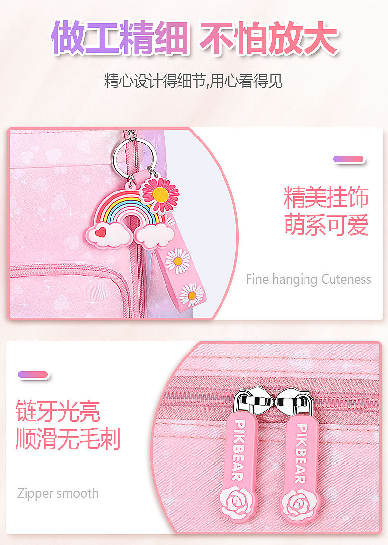 Wholesale of lightweight backpacks for boys and girls in the first grade, cute backpacks for girls, children and primary school students pic 17