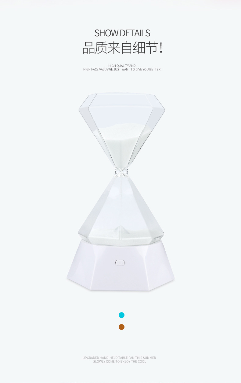 Creative hourglass sleep lamp, USB charging, high borosilicate glass bedside night light, gift decoration, ambient light pic 10