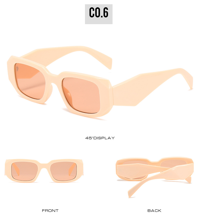 2021 new square-framed sunglasses, European and American personalized plastic-trimmed square glasses, personalized wide-leg sunglasses for women pic 12