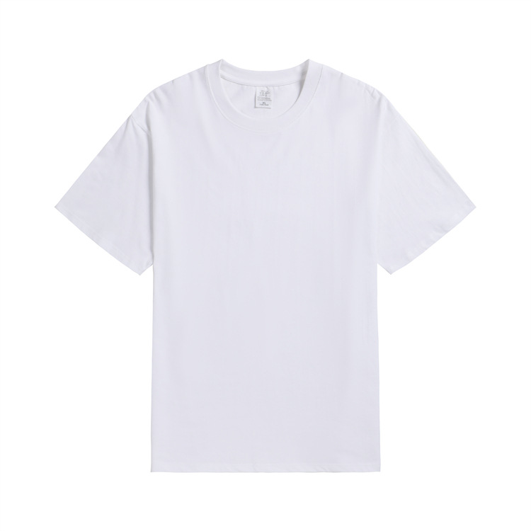 In-stock American heavy-duty casual long blank loose round-neck T-shirt, advertising shirt, team-building T-shirt, and sportswear pic 5