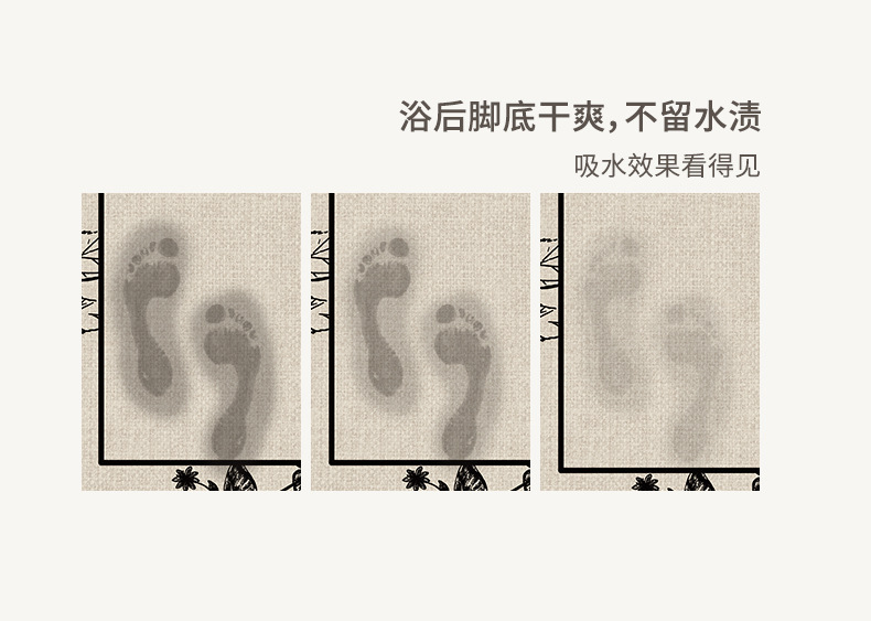 Bathroom floor mat, toilet diatom mud absorbent mat, washroom and toilet door carpet, anti-slip soft foot mat for entering the door pic 4