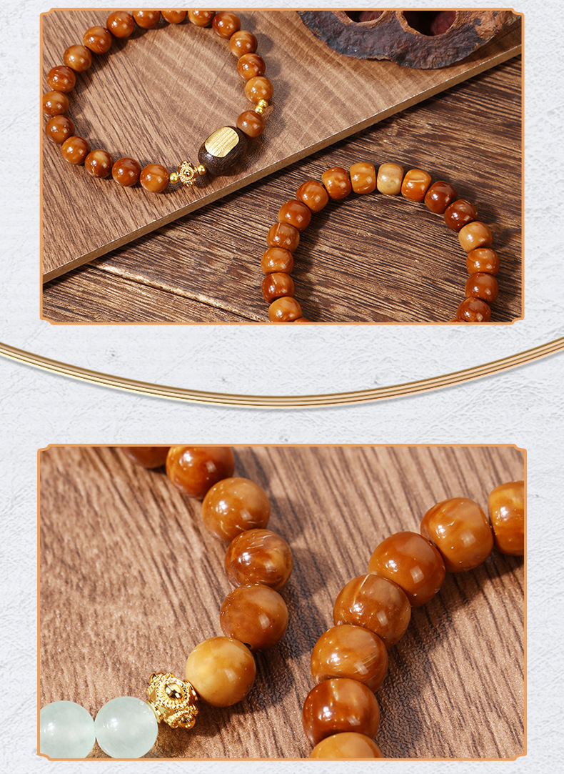 原创库克散珠手串男香灰琉璃手饰品老山檀菩提佛珠手链藏式手绳女详情19