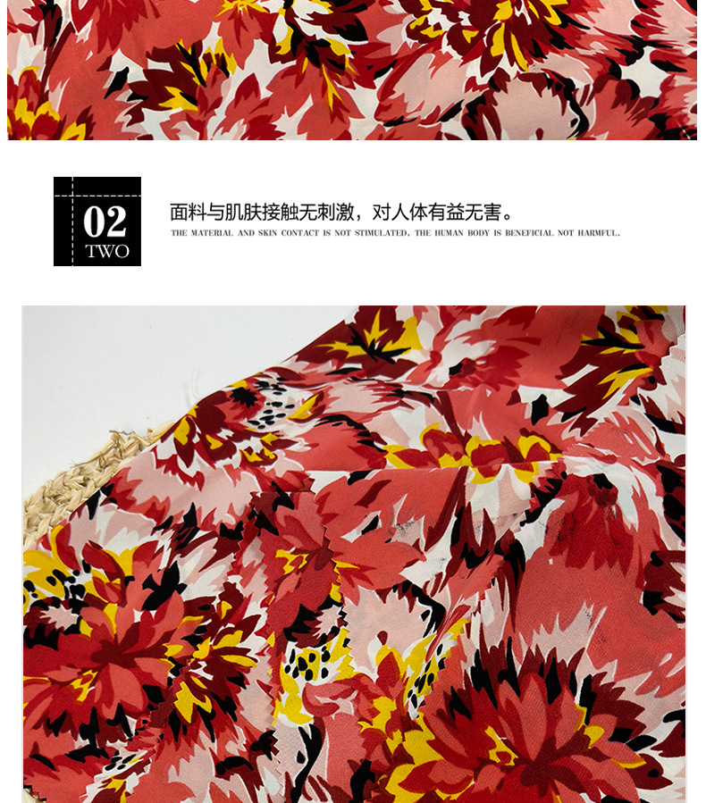 Fashionable tie-dyed printed polyester fabric dress, plain weave forged printed fabric in stock, large print broken card printed fabric pic 11
