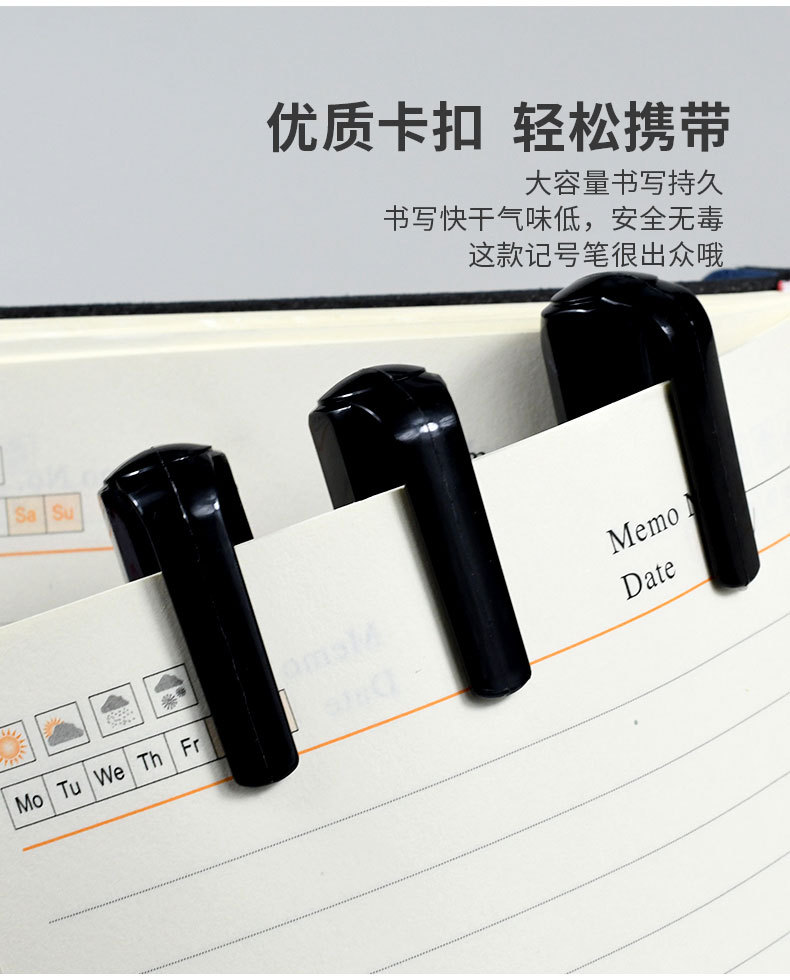 Weibo Large-head black oil-based marker pen, large-capacity waterproof and non-fading large-head signature pen pic 6