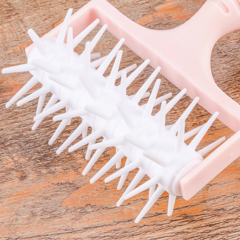 Stainless steel solid wood rolling pin, hole press, plastic mesh drawing knife, mesh cutting knife, multi-functional press pic 7