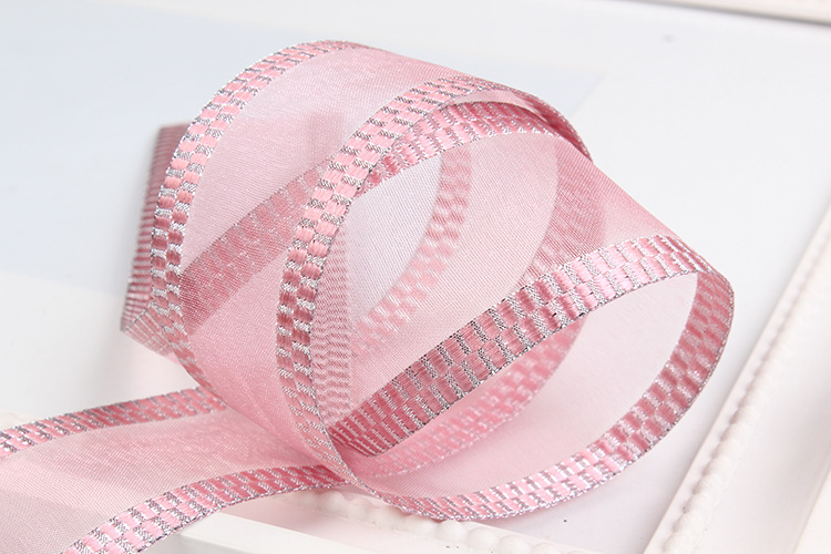Dingxin Ribbon Wholesale: Korean double-sided silver silk snow Ribbon, DIY handmade butterfly decorated ribbon, edge net ribbon pic 7