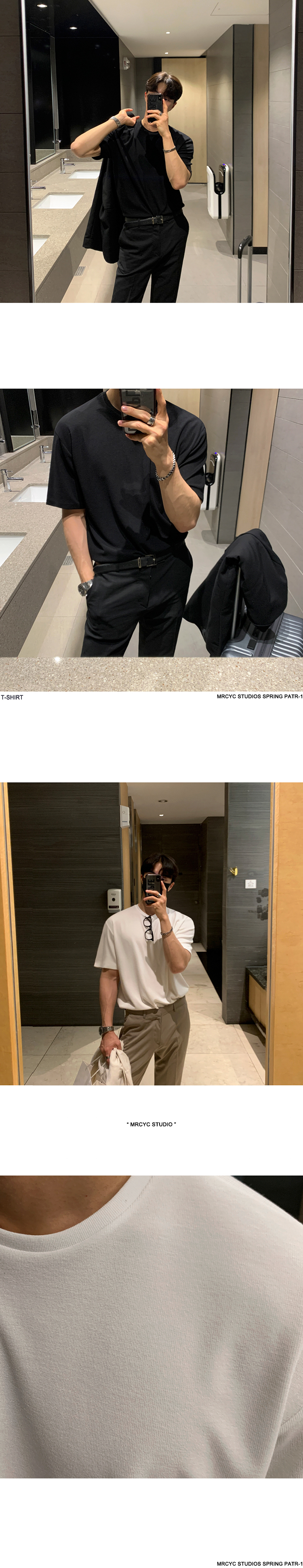 MYQ短袖T恤男士夏季宽松韩版潮流高级感纯棉百搭五分袖纯色体恤详情14