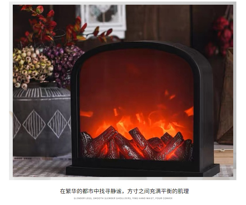Amazon American-style fireplace, night light, LED flame lamp, fireplace, living room table, hanging decorative items pic 6
