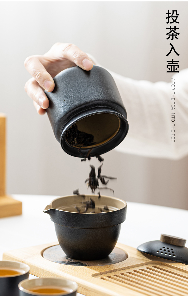 Travel tea set, quick guest cup, one pot, three cups, portable covered bowl, small set, outdoor kung fu set, tea brewing advertising gift pic 34