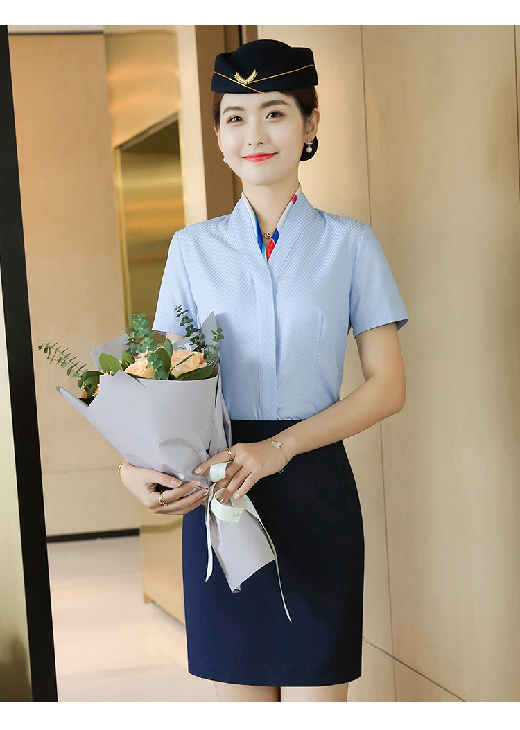 夏季新款职业女式衬衫短袖 时尚简约修身气质白领时尚内搭衬衣详情12